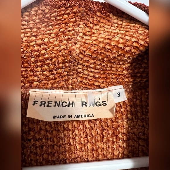 BRENDA FRENCH French Rags heavy weight rust Cardigan Jacket Size 3 (L) - Picture 3 of 4